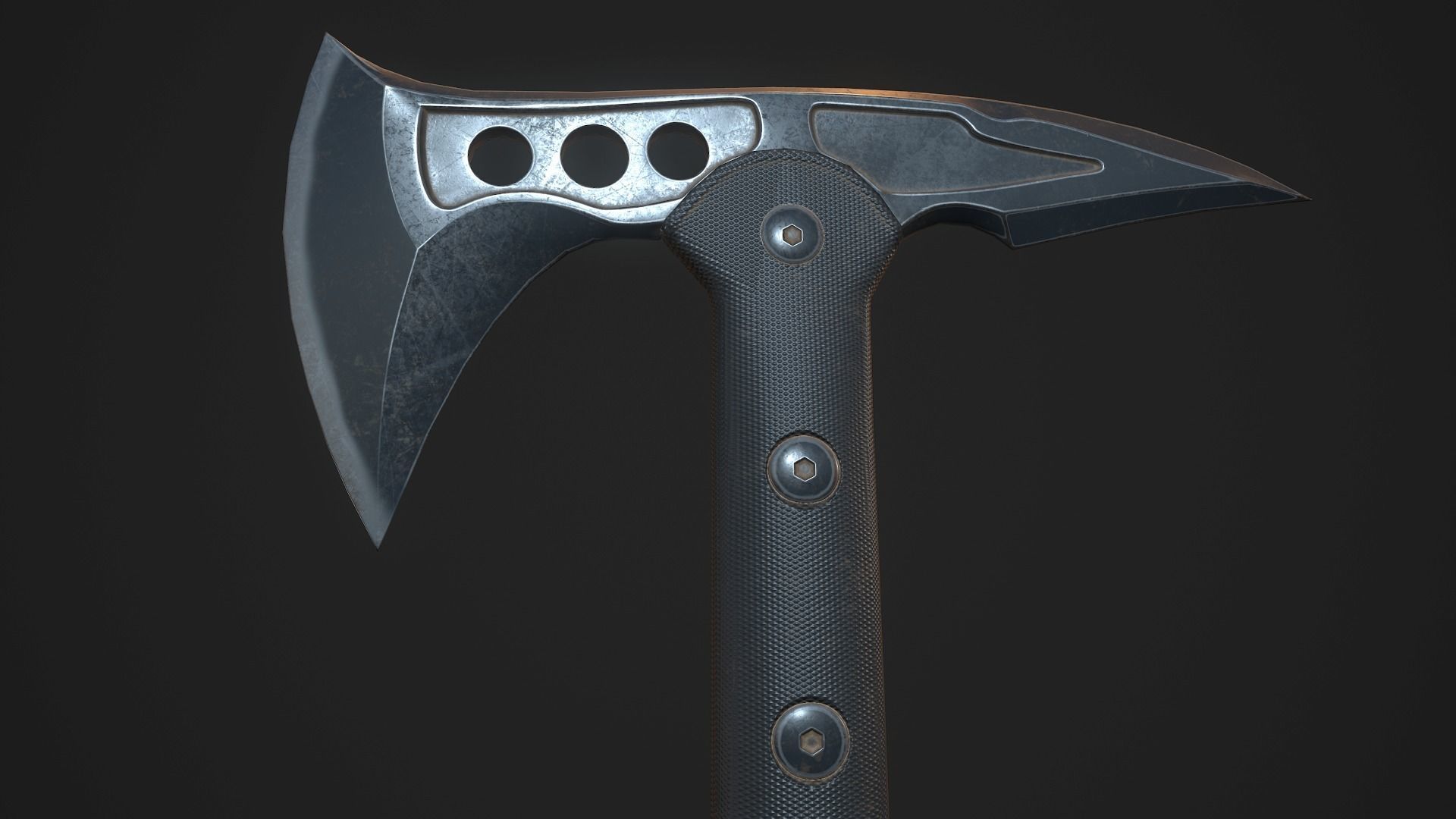Modern Axe 04 Low-poly 3D model_6