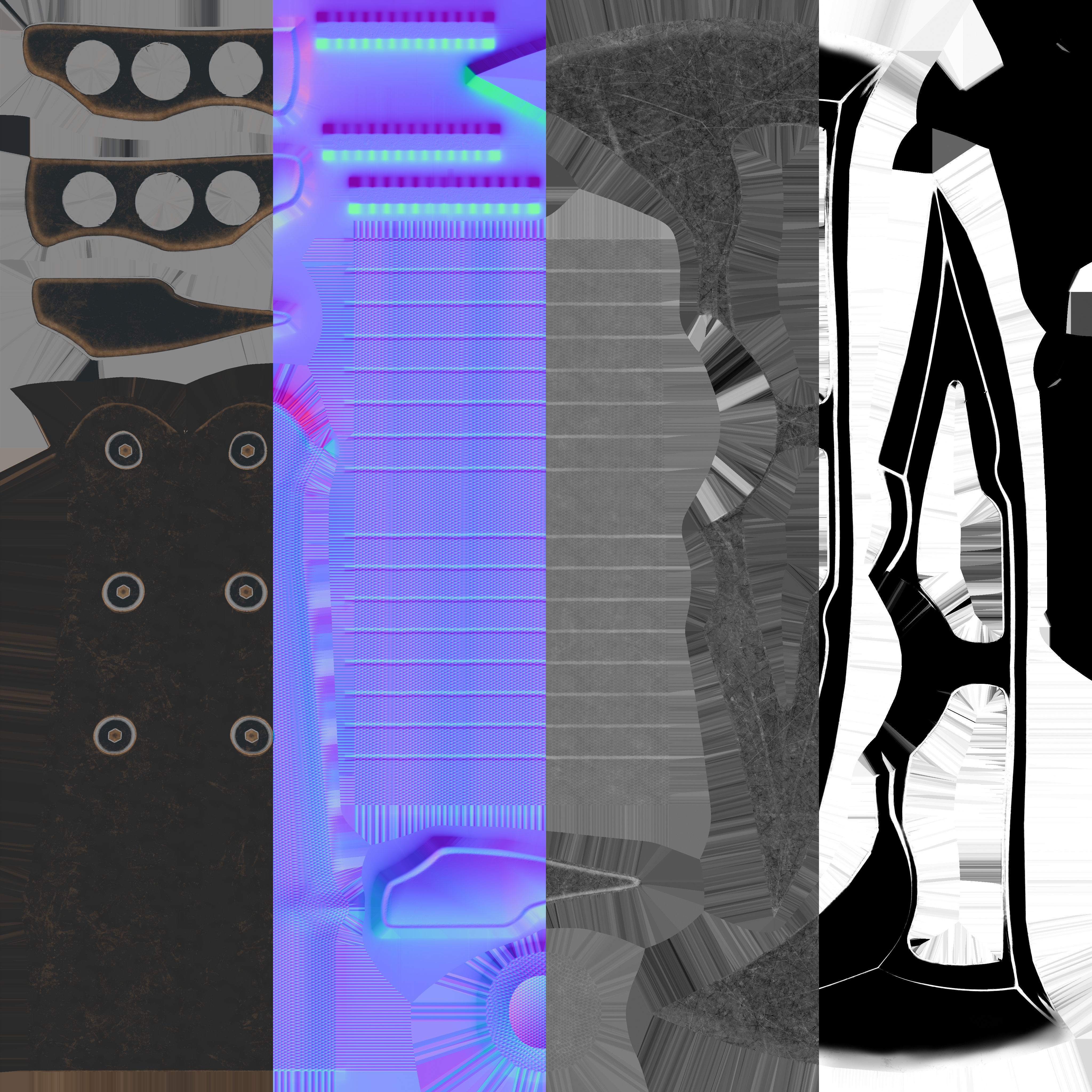 Modern Axe 04 Low-poly 3D model_7