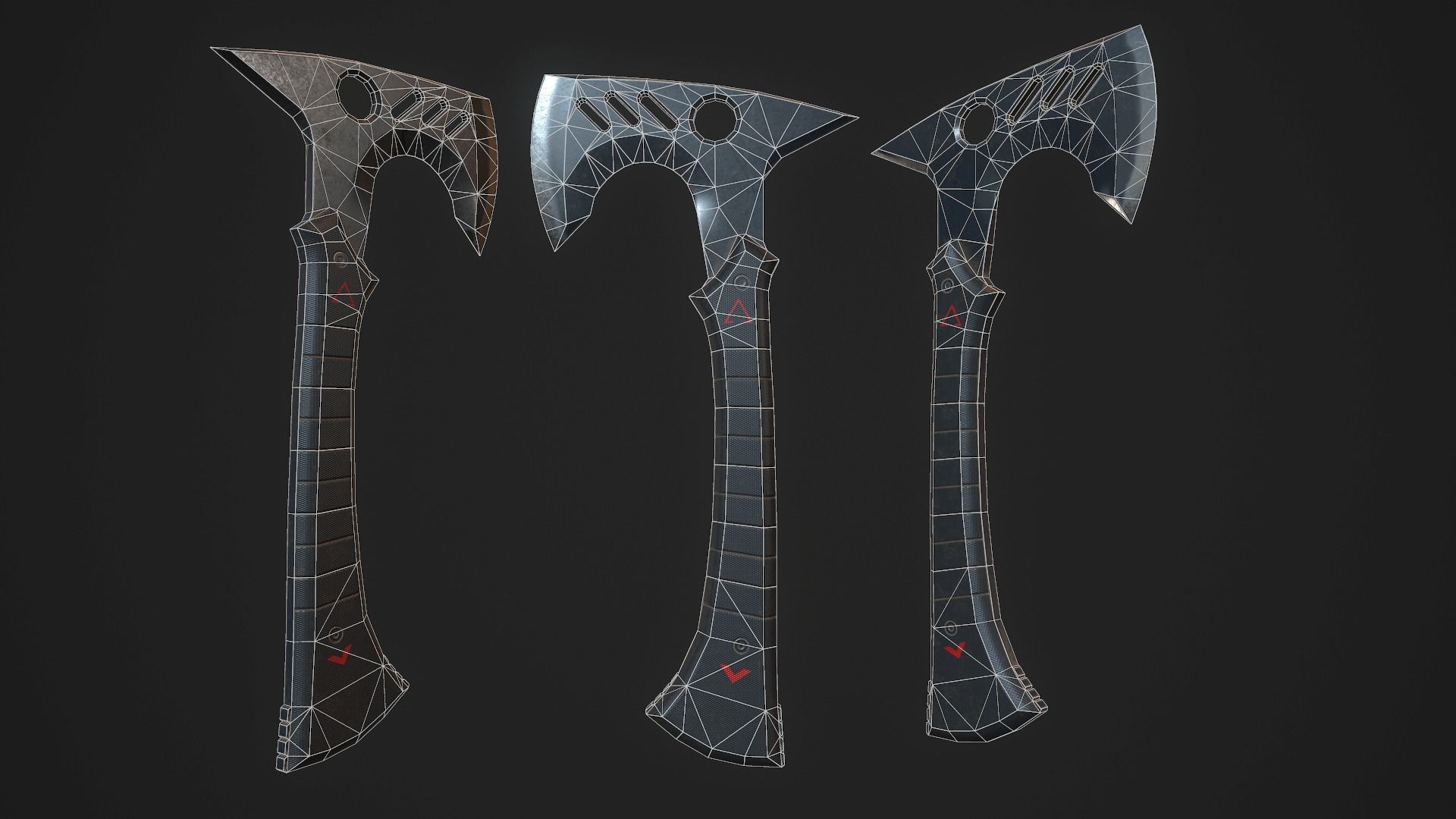 Modern Axe 05 Low-poly 3D model_2