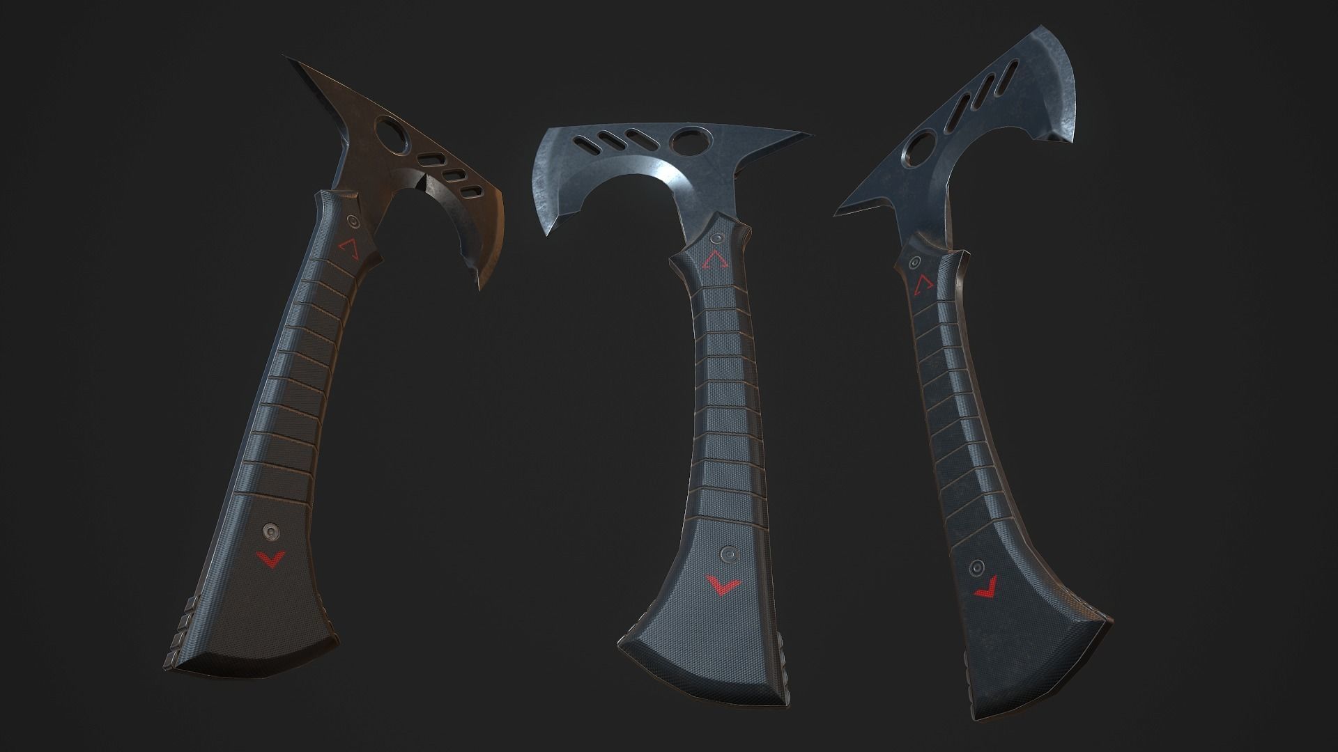 Modern Axe 05 Low-poly 3D model_4