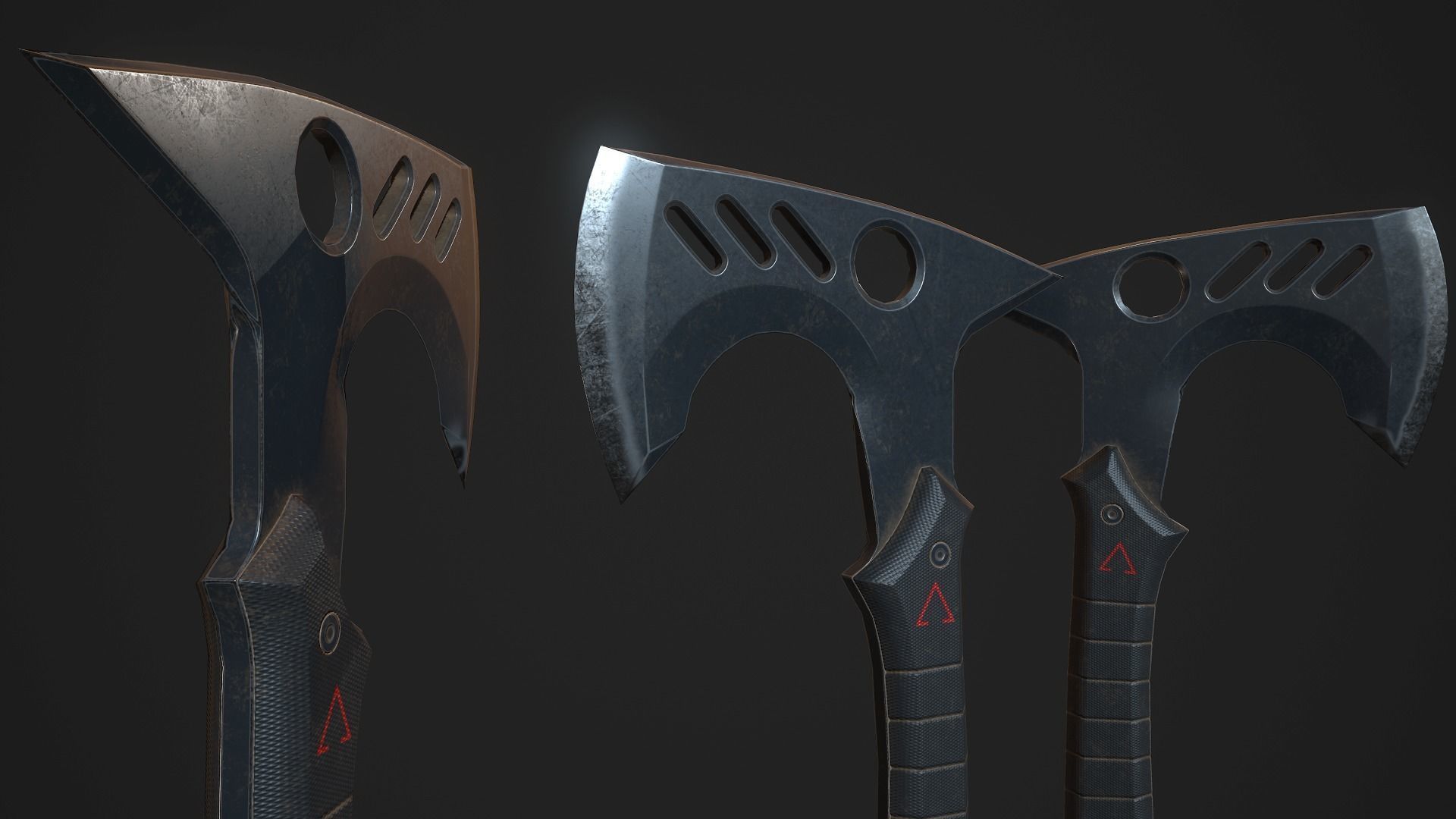 Modern Axe 05 Low-poly 3D model_3