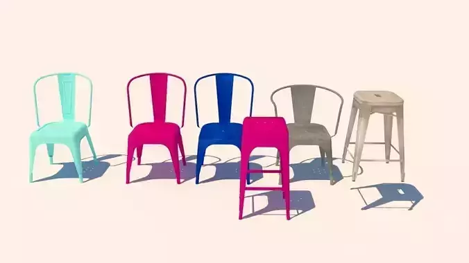 Collection of Tolix chairs