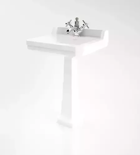 Edwardian 62cm basin with regal pedestal 3D model