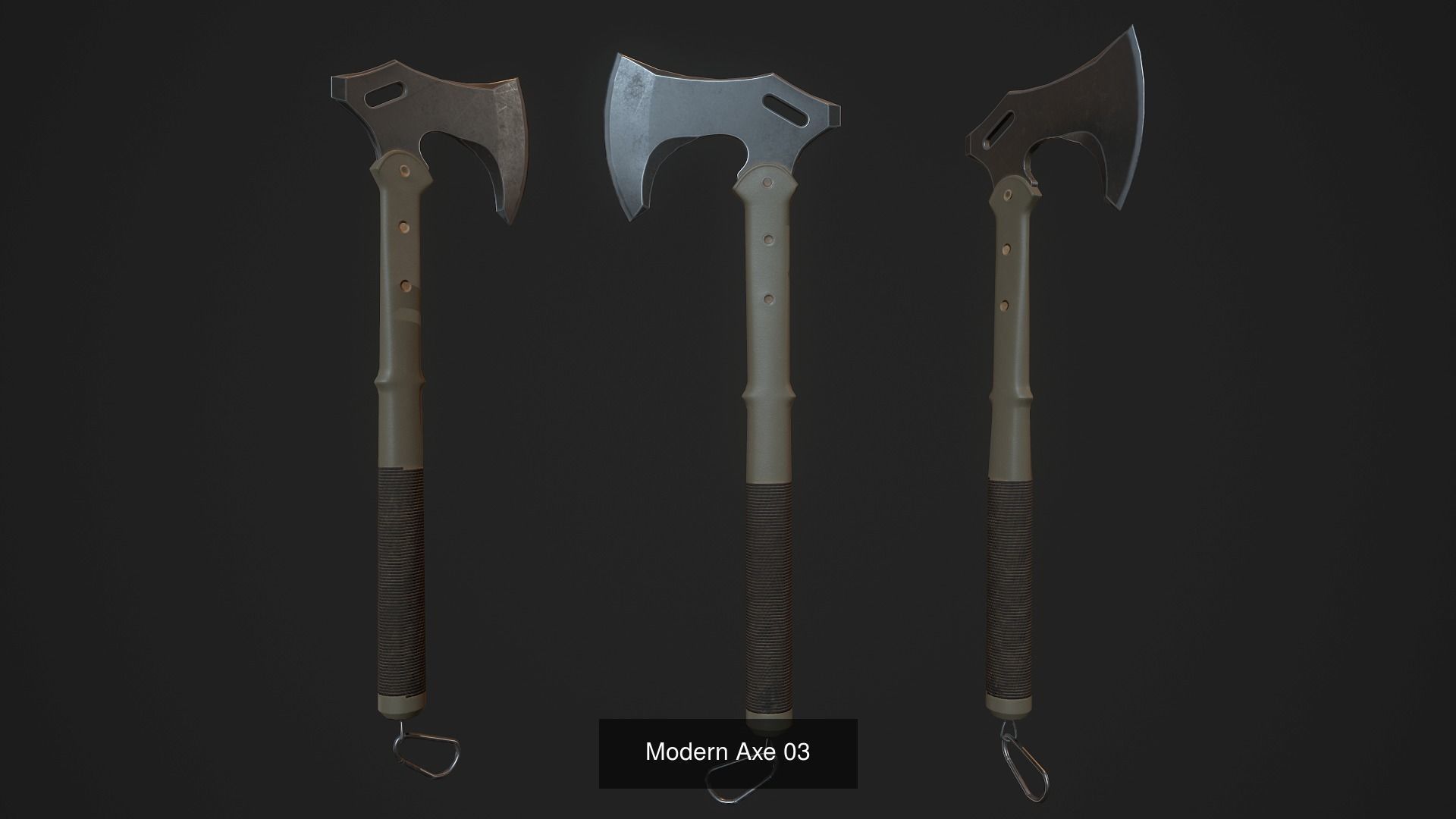 Modern Axe Set 01 3D Model Collection_8