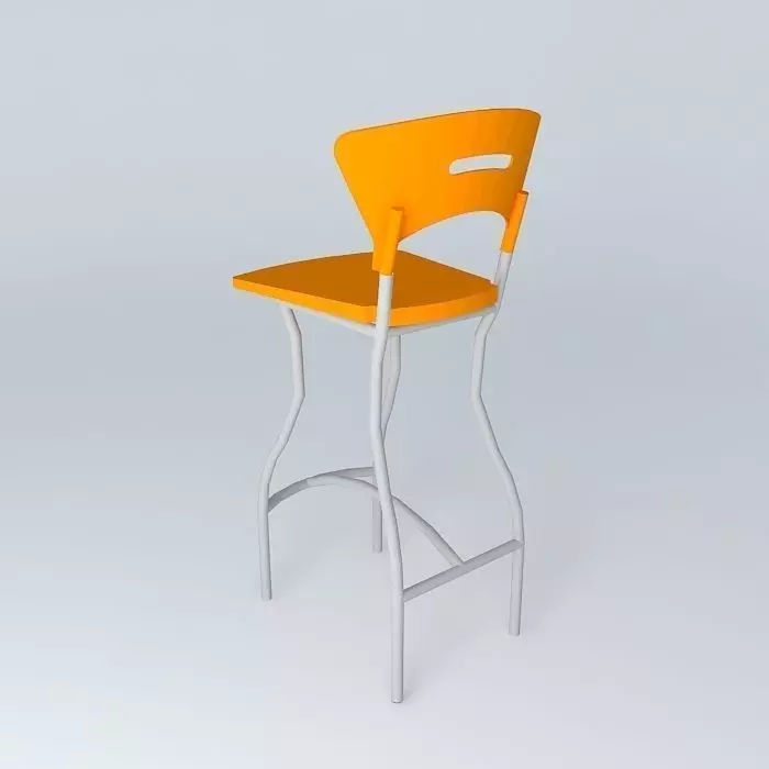 Iron and plastic high chair Free 3D model