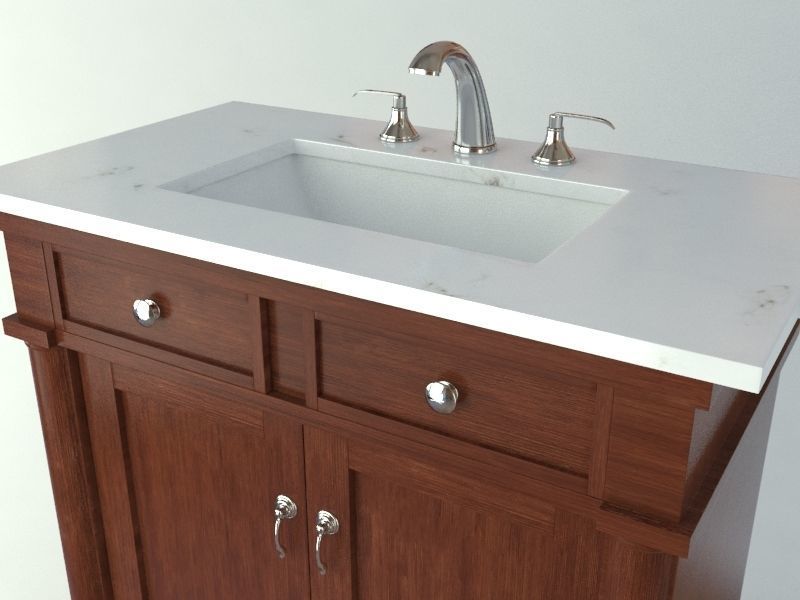 Bathroom Sink Furniture Low-poly 3D model_3