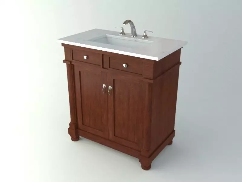 Bathroom Sink Furniture Low-poly 3D model_0