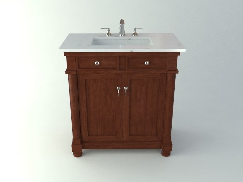 Bathroom Sink Furniture Low-poly 3D model_1