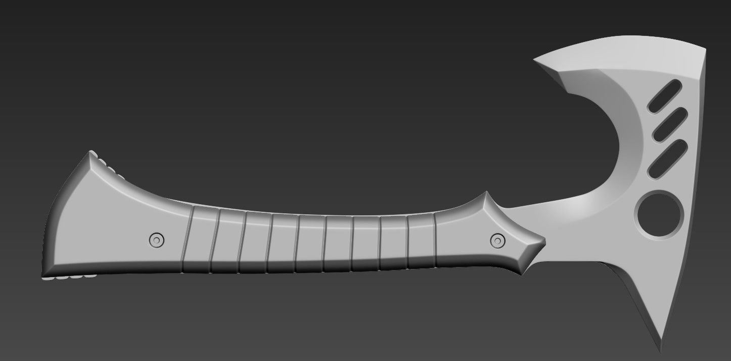 Modern Axe set 01 Highpoly 3D model_10