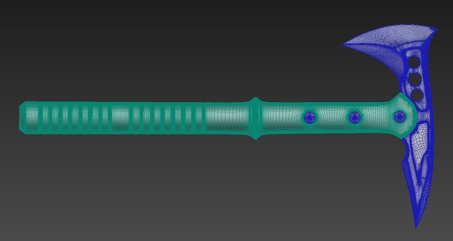 Modern Axe set 01 Highpoly 3D model_7