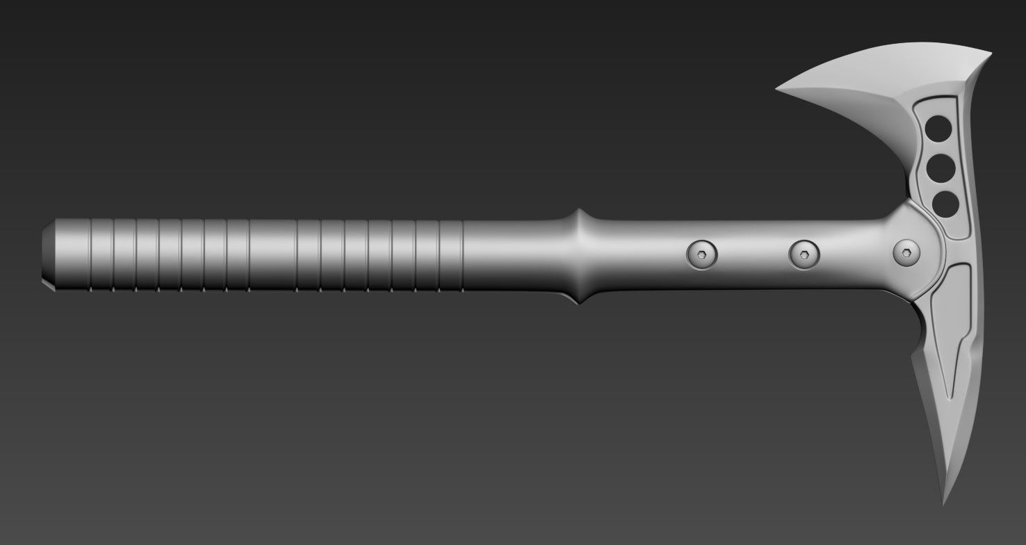 Modern Axe set 01 Highpoly 3D model_8