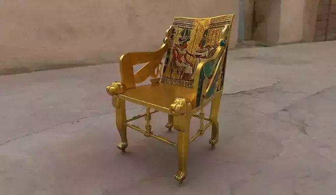 Egyptian Chair Low-poly 3D model Egyptian Chair Low-poly 3D model