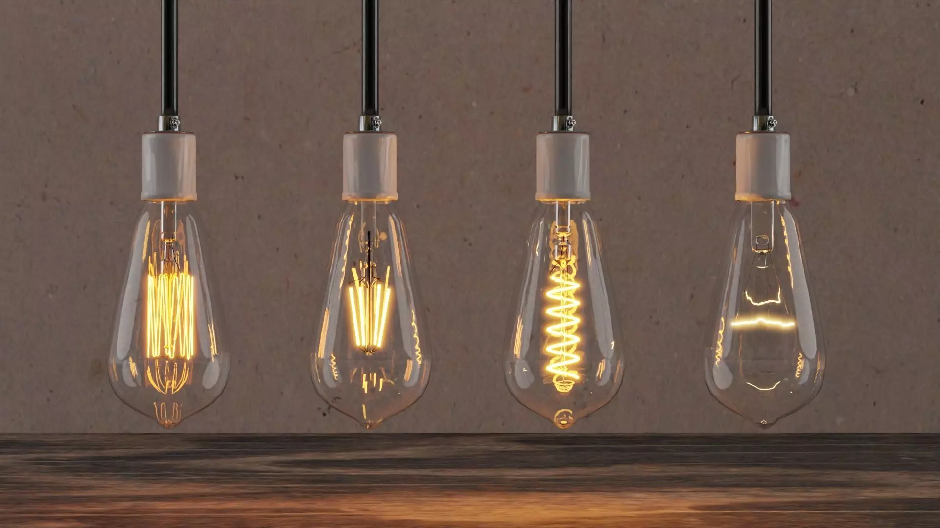 Bulb Antique Pear Shaped LED LED Twisted Edison and Incandescent 3D model