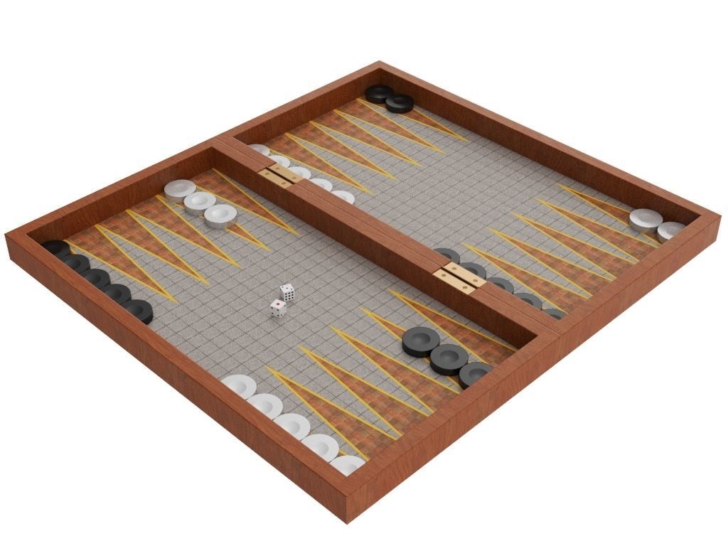 Backgammon 3D model_4