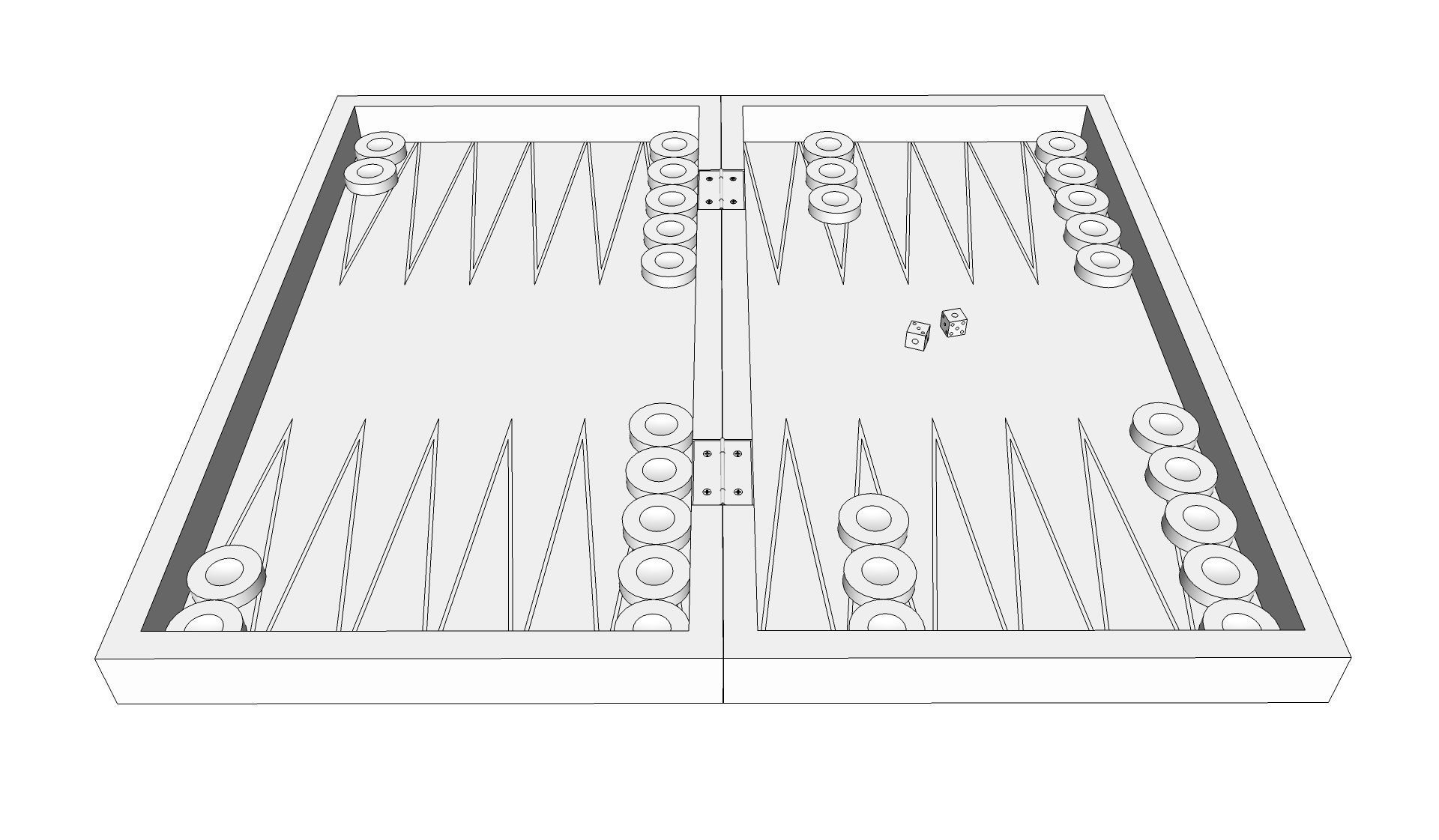 Backgammon 3D model_10