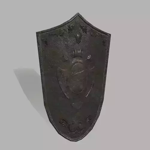 Shield sword with wooden handle Low-poly 3D model