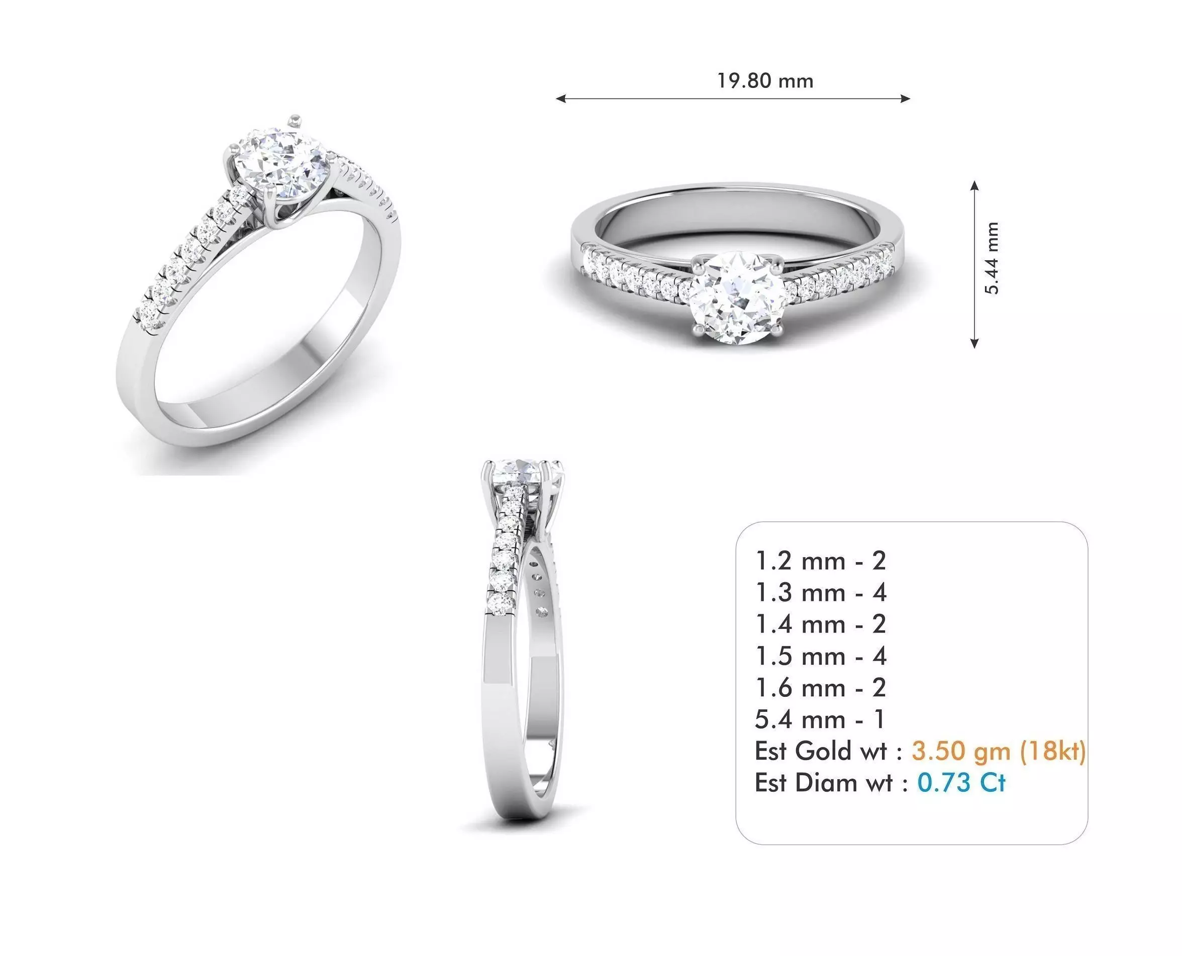 3dm file diamond engagement ring with measurements 3D model_0