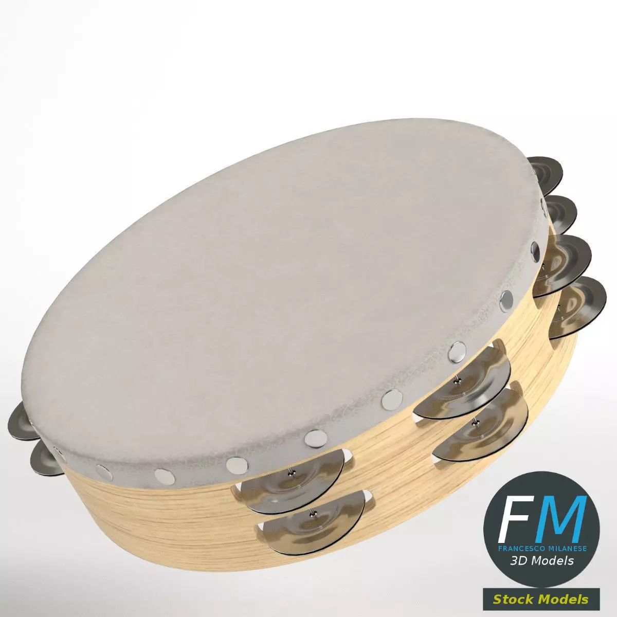 Tambourine 3D model_0