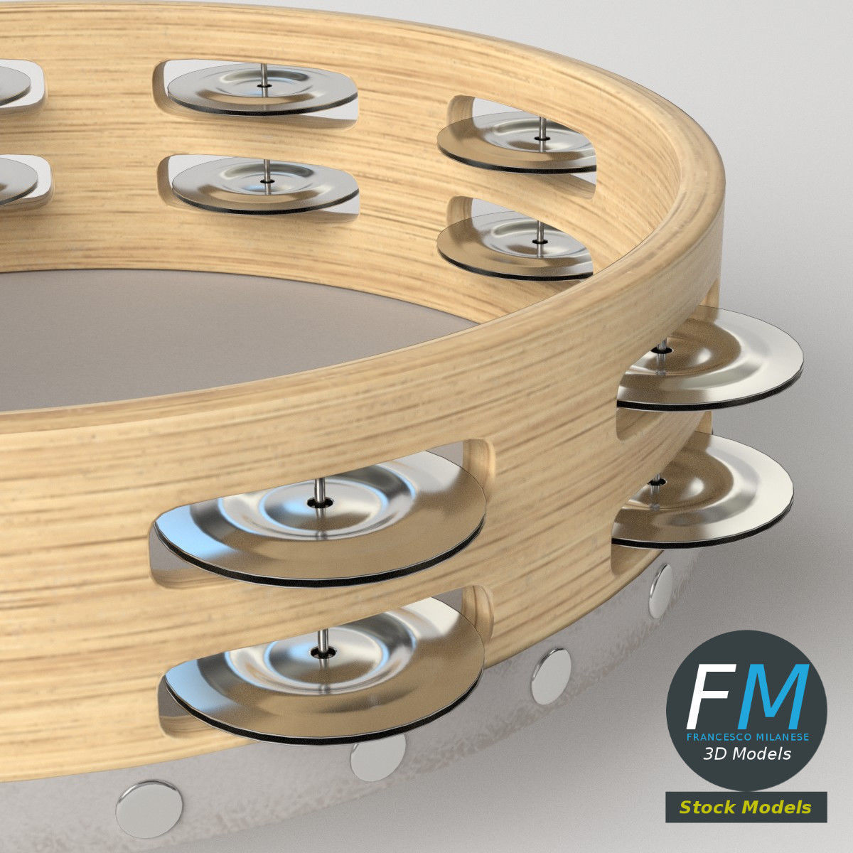 Tambourine 3D model_5