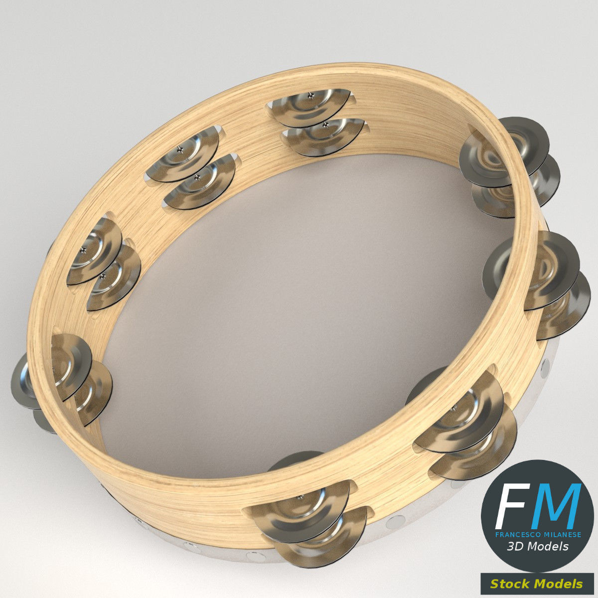 Tambourine 3D model_2
