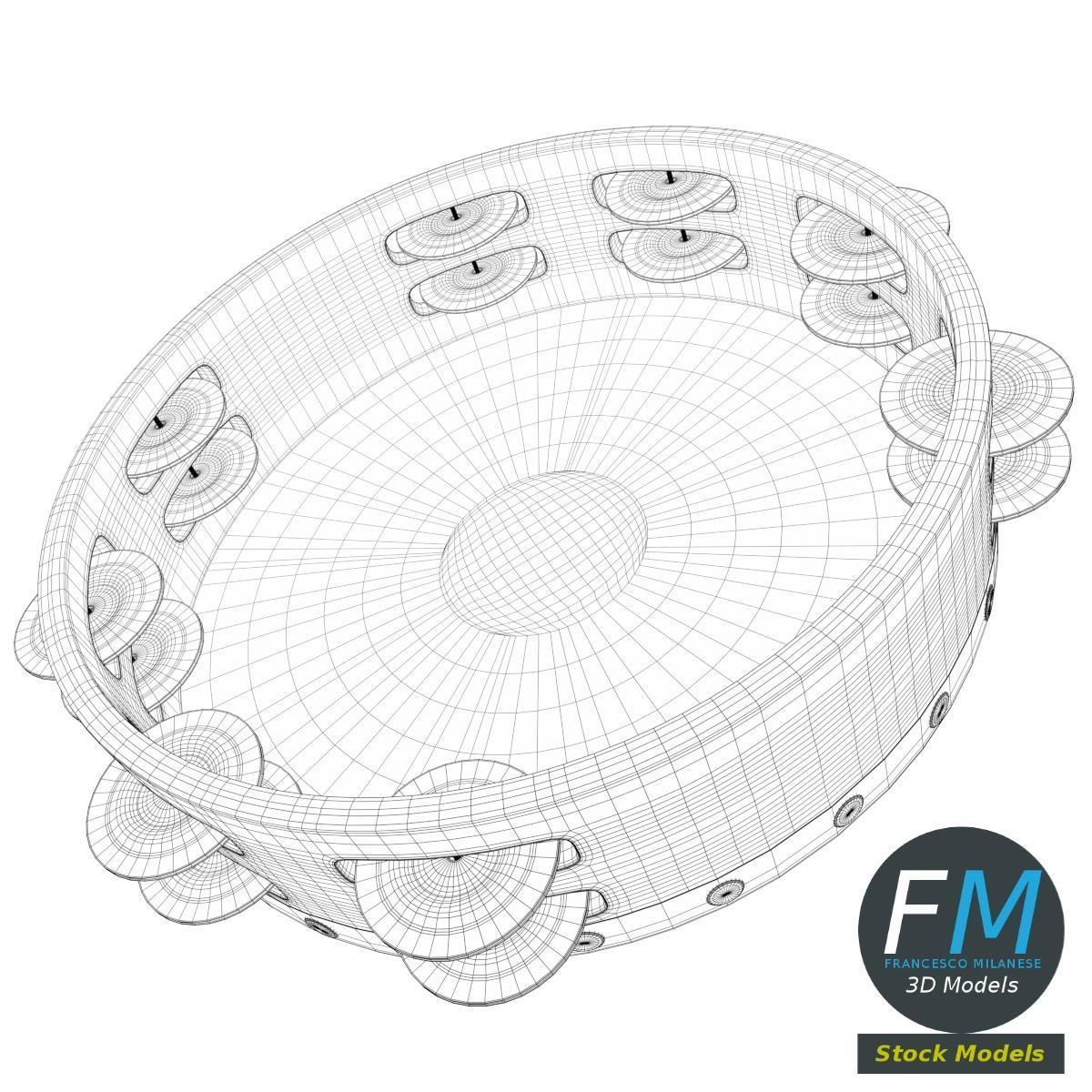 Tambourine 3D model_8