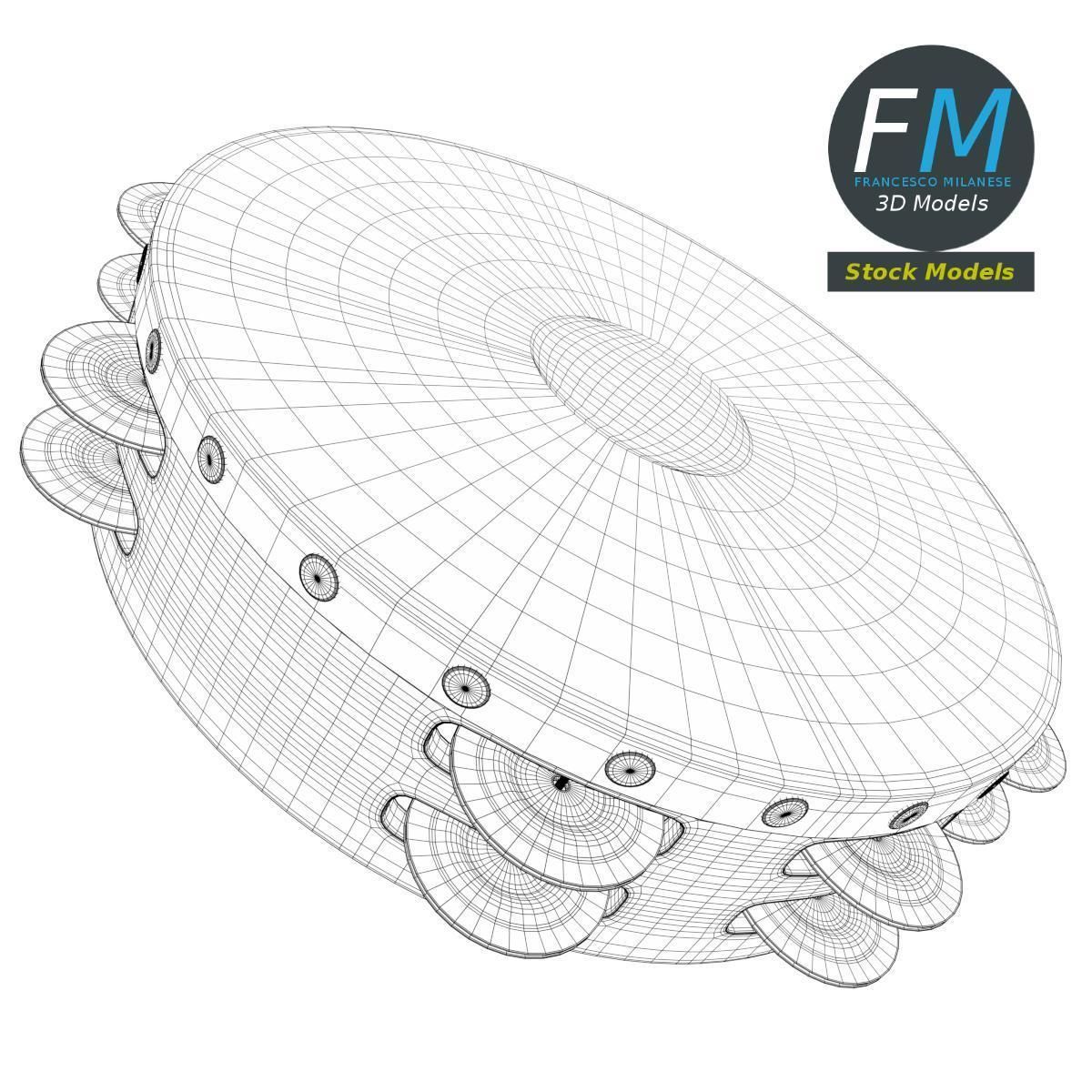 Tambourine 3D model_7