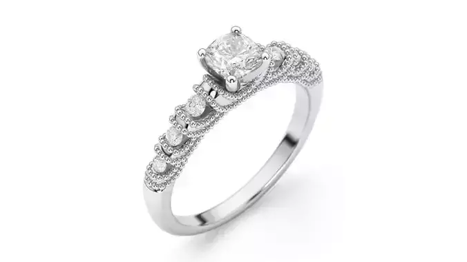 Engagement Maya Cushion cut ring 3D print model