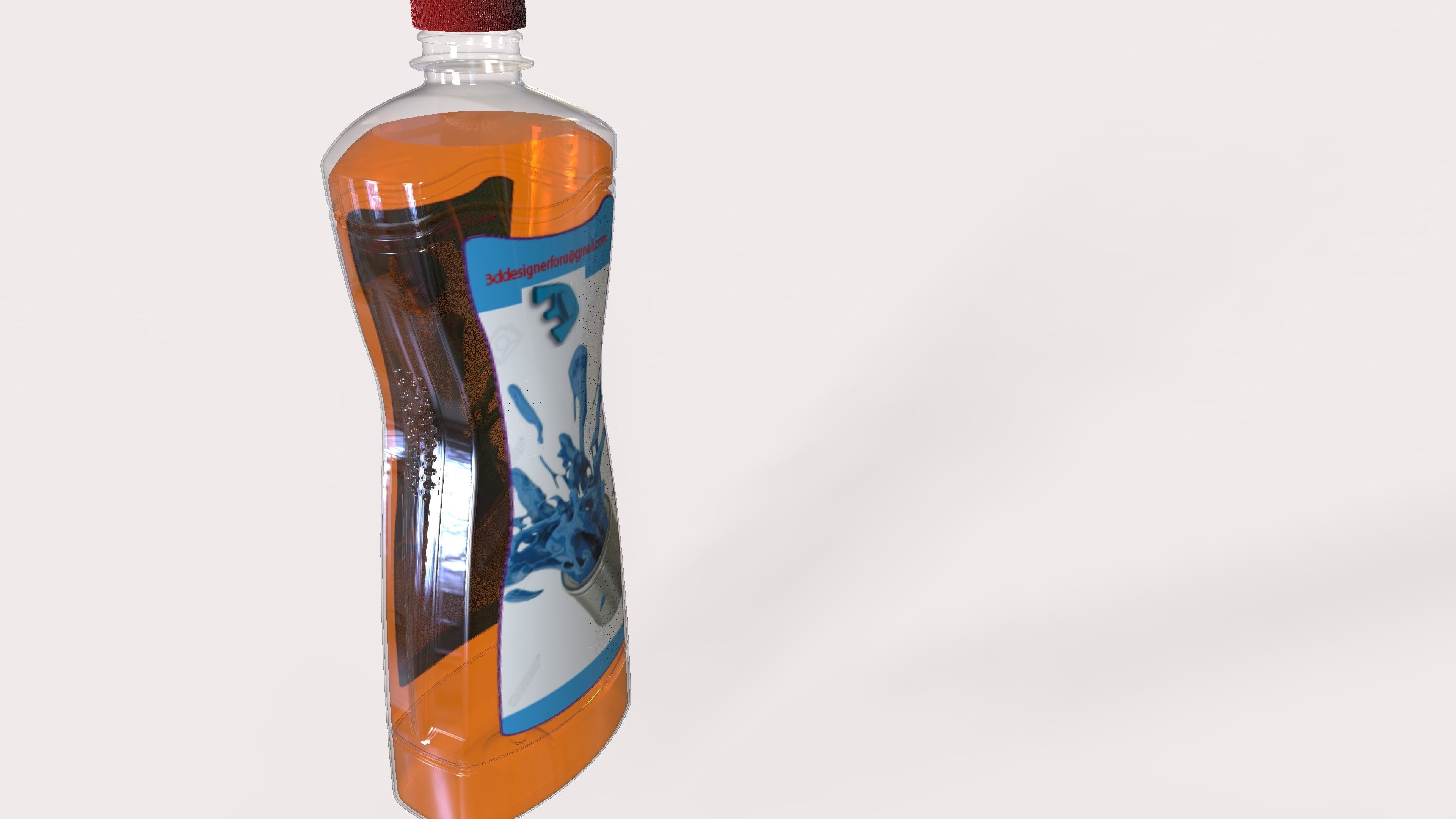 High quality 3d Model liquid bottle 750ml bottle pet original 3D print model_2