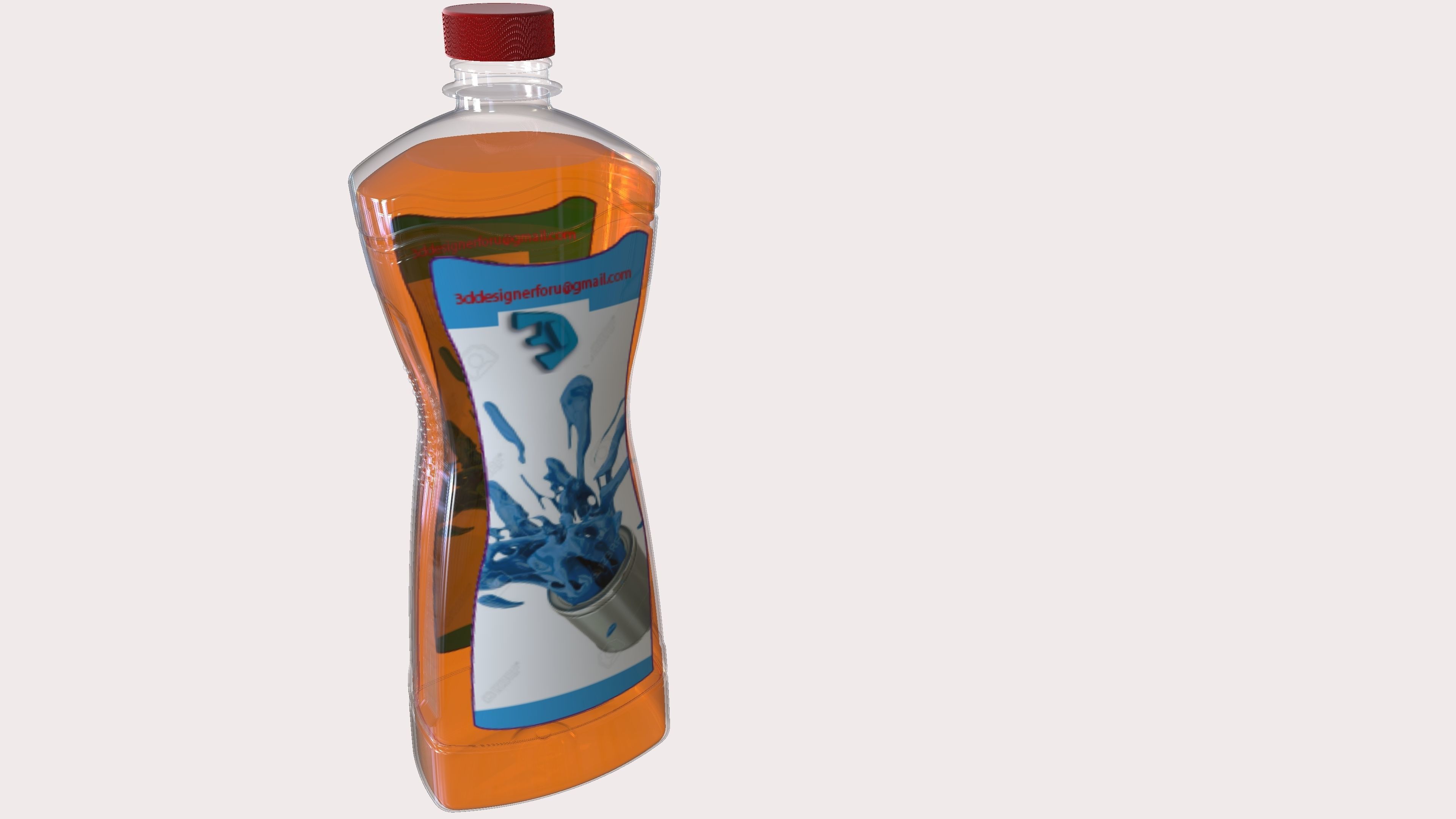 High quality 3d Model liquid bottle 750ml bottle pet original 3D print model_1