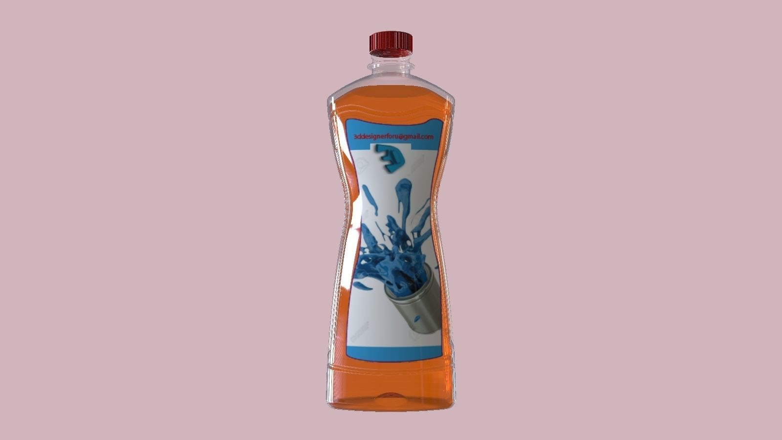 High quality 3d Model liquid bottle 750ml bottle pet original 3D print model_4