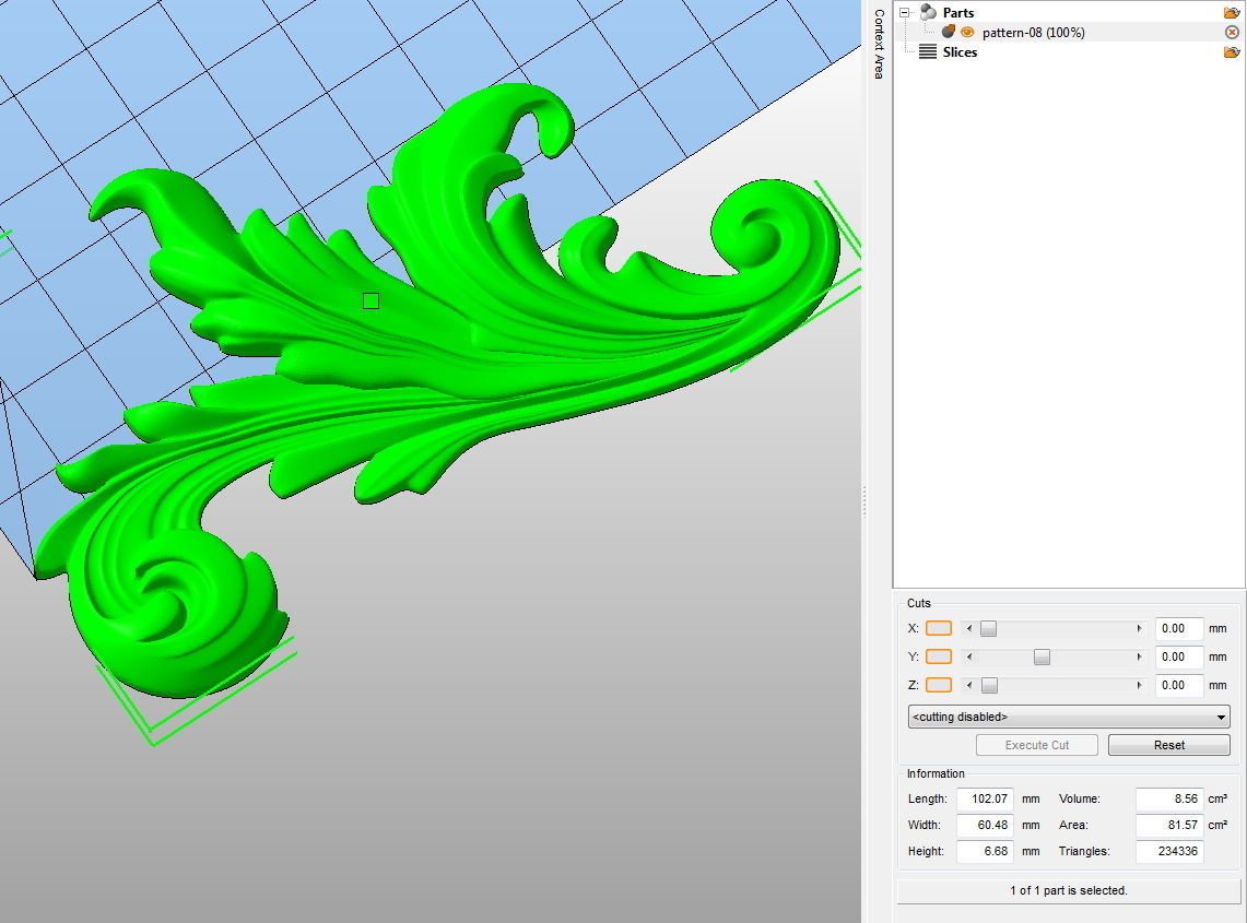 Carved decor 08 3D model 3D model_3