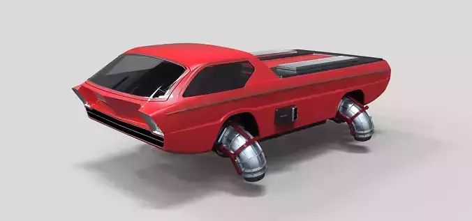 Dodge Deora jet flying car concept 3D model