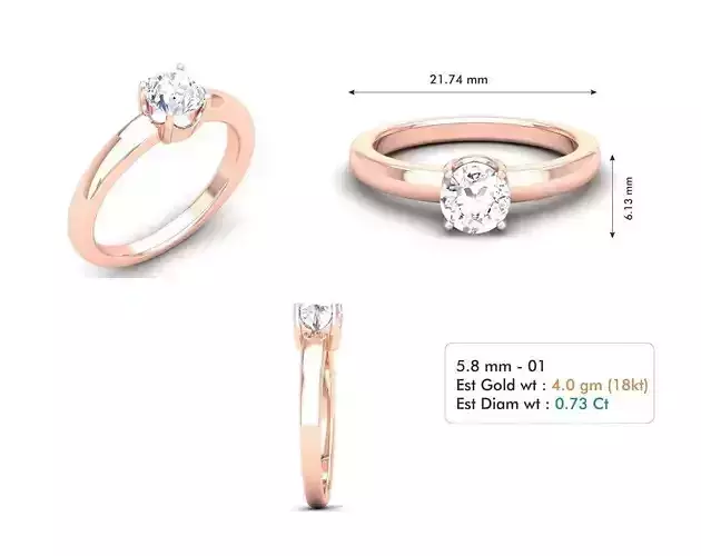 3dm file engagement ring in rose gold