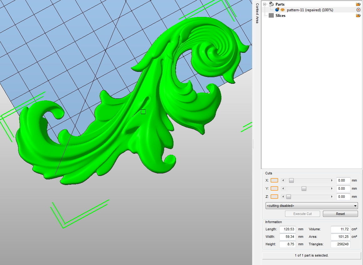 Carved decor 011 3D model 3D model_3