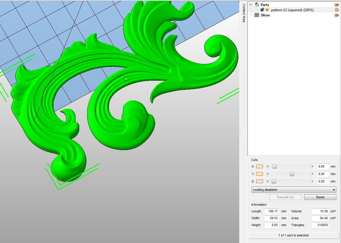Carved decor 012 3D model 3D model_3