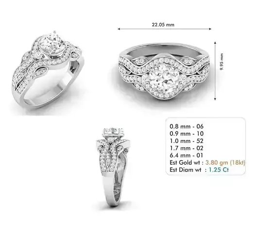 3dm file diamond engagement ring gold