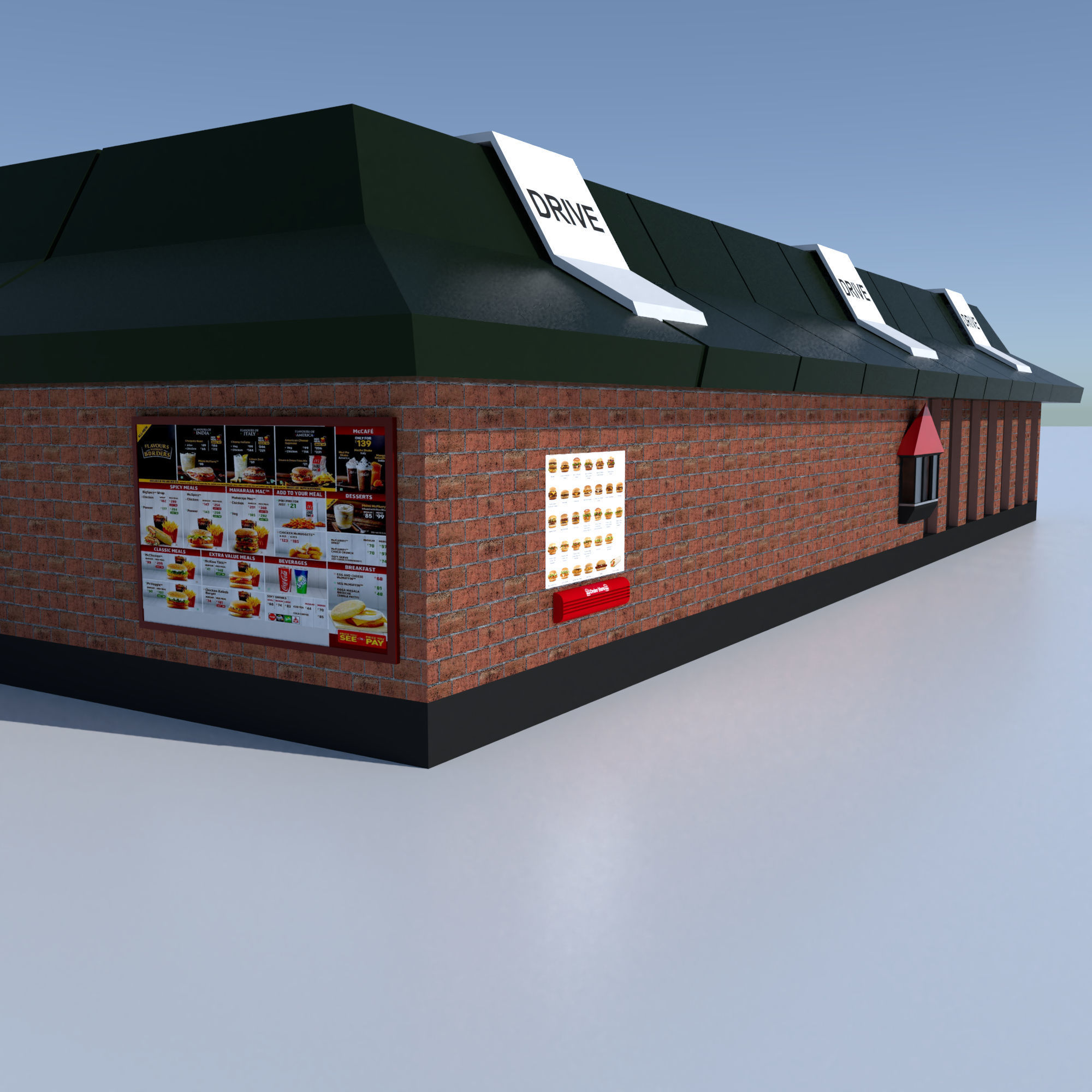 McDonalds Restourant 3D model Low-poly 3D model_7