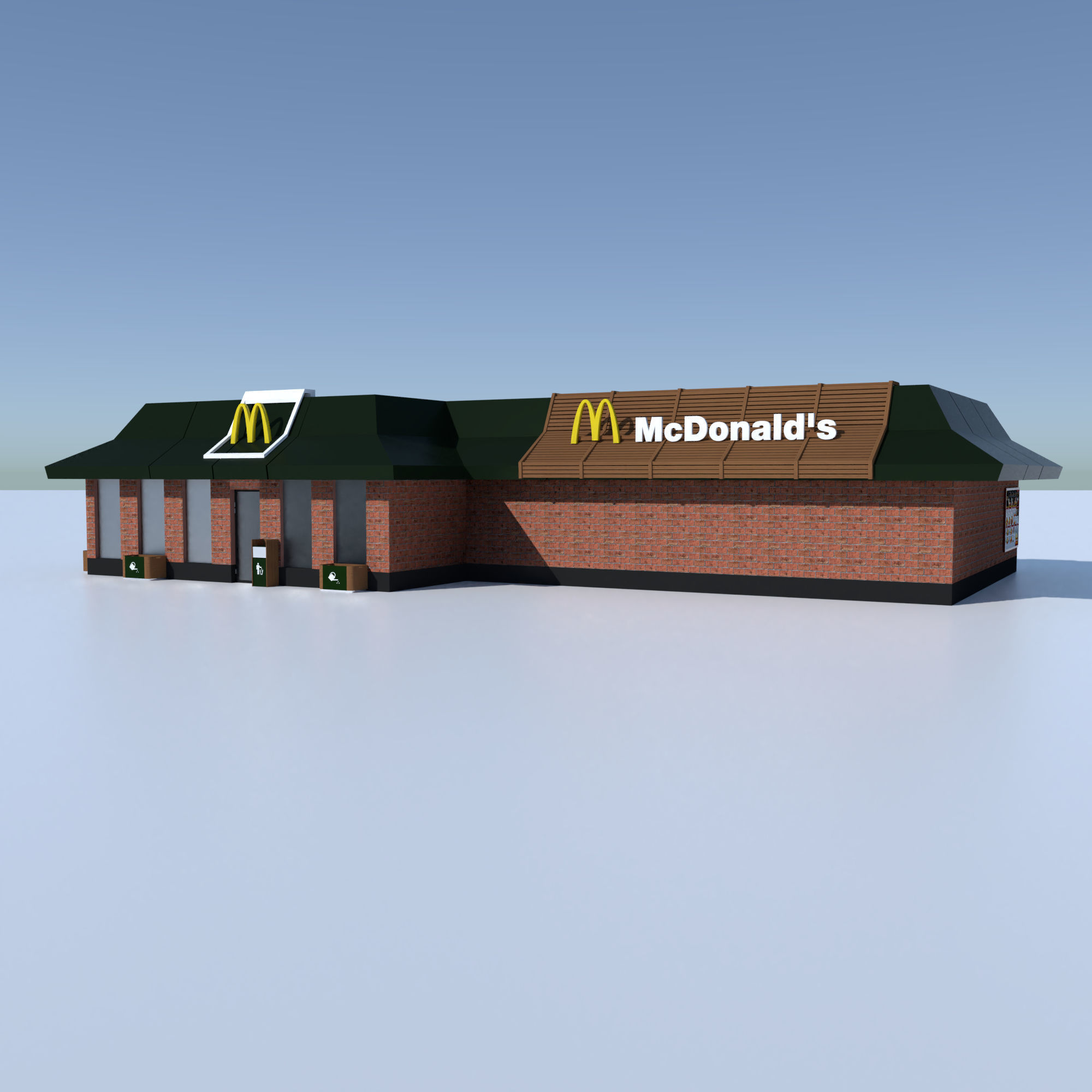McDonalds Restourant 3D model Low-poly 3D model_2