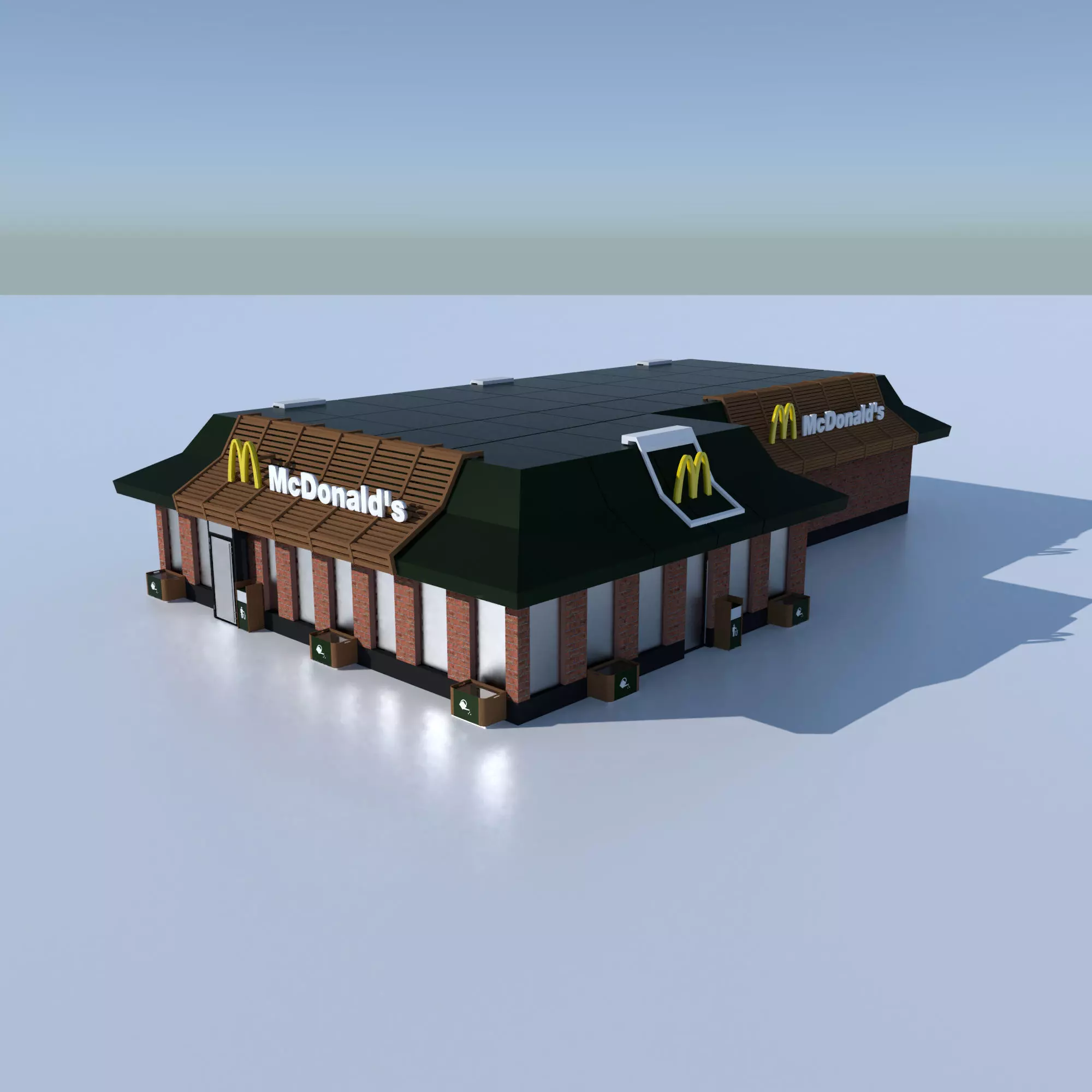 McDonalds Restourant 3D model Low-poly 3D model_0