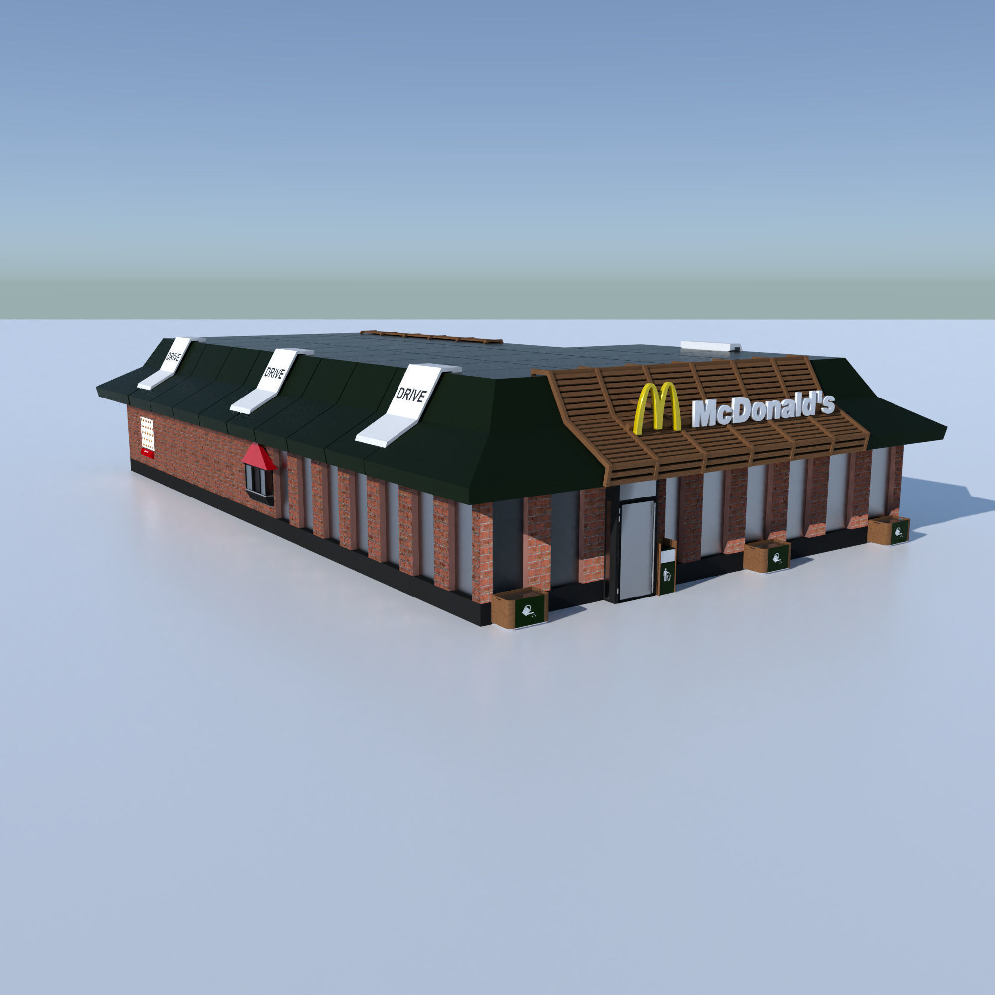 McDonalds Restourant 3D model Low-poly 3D model_1