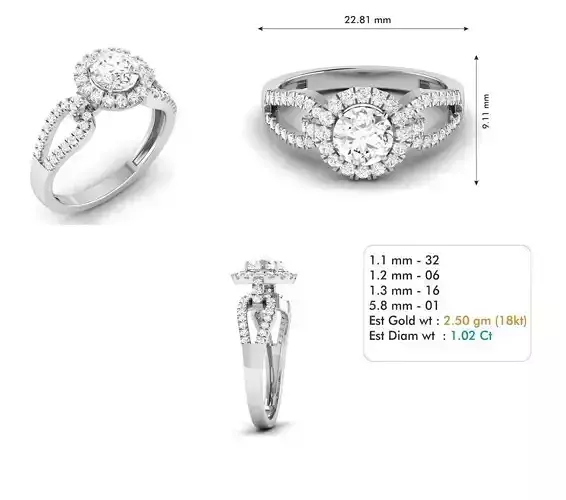 3dm file diamond engagement ring gold