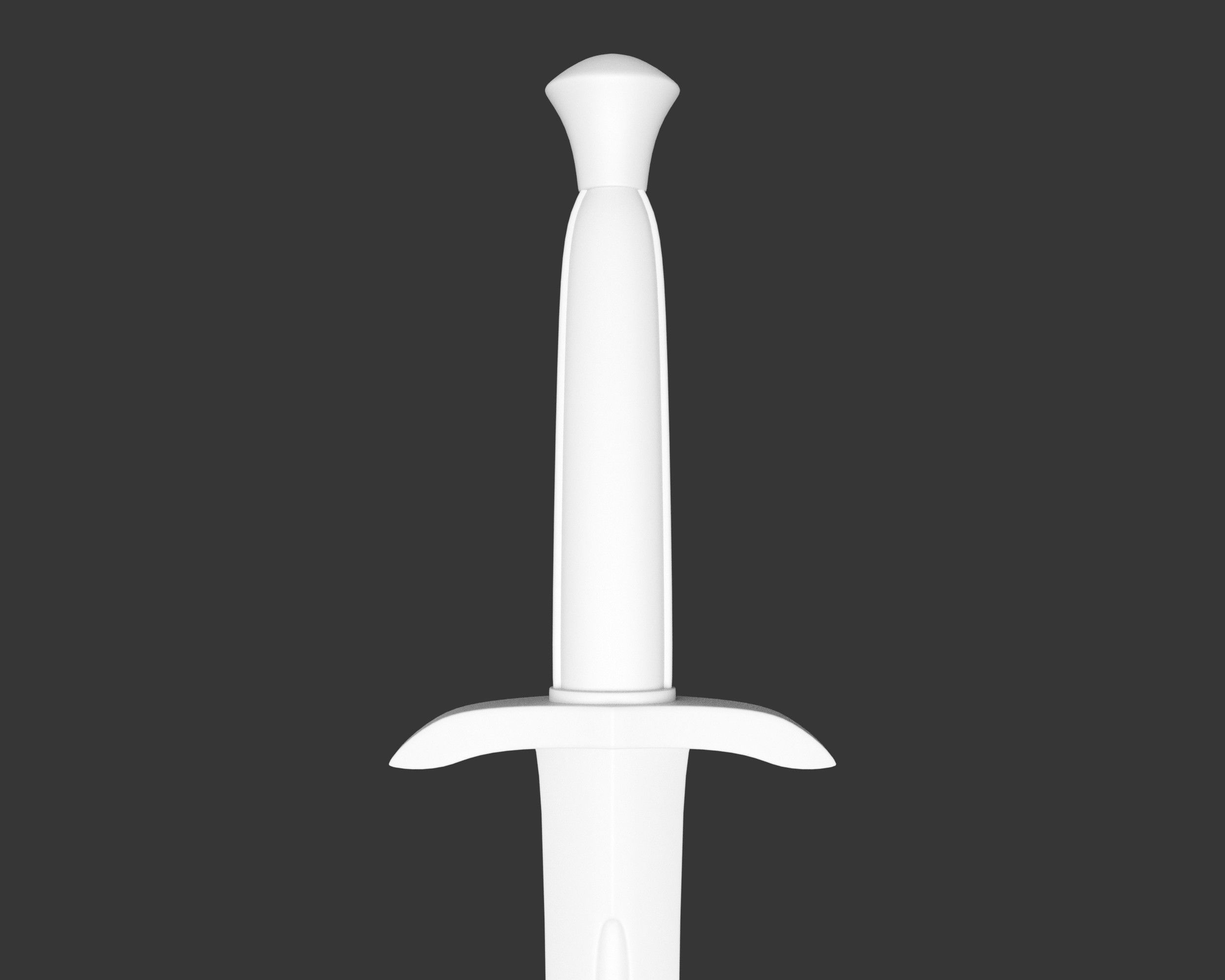 Medieval Elegant Weapon Short Sword Low-poly 3D model_13