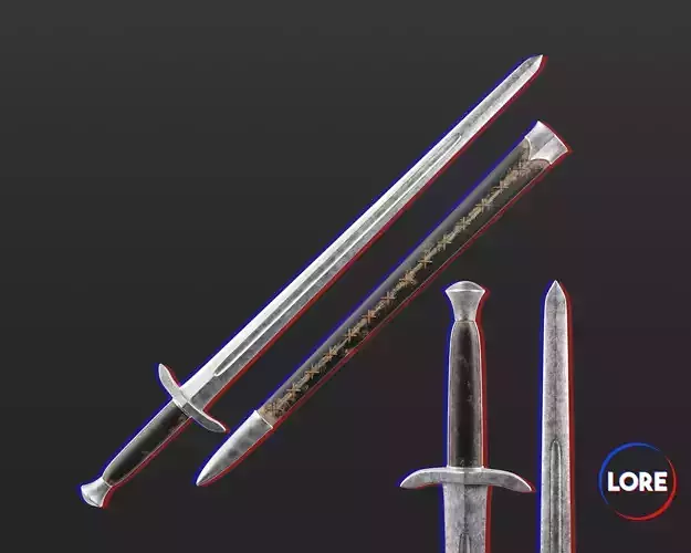 Medieval Elegant Weapon Short Sword Low-poly 3D model