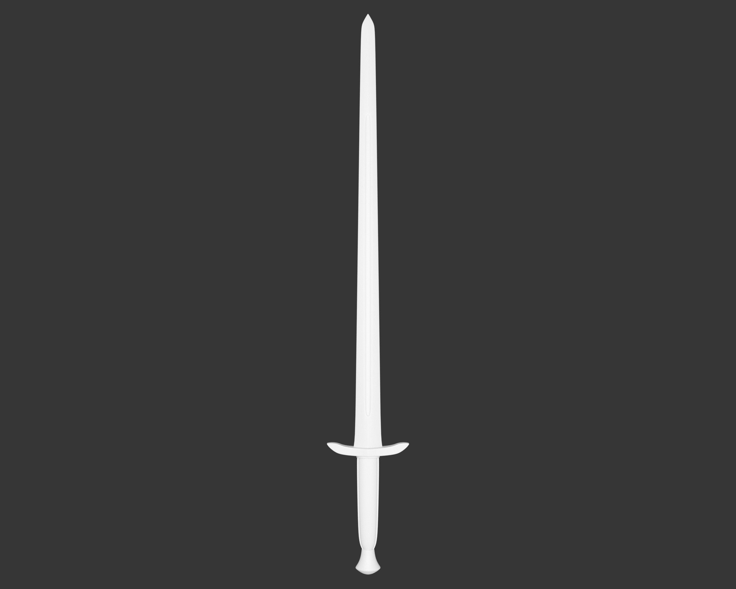 Medieval Elegant Weapon Short Sword Low-poly 3D model_4