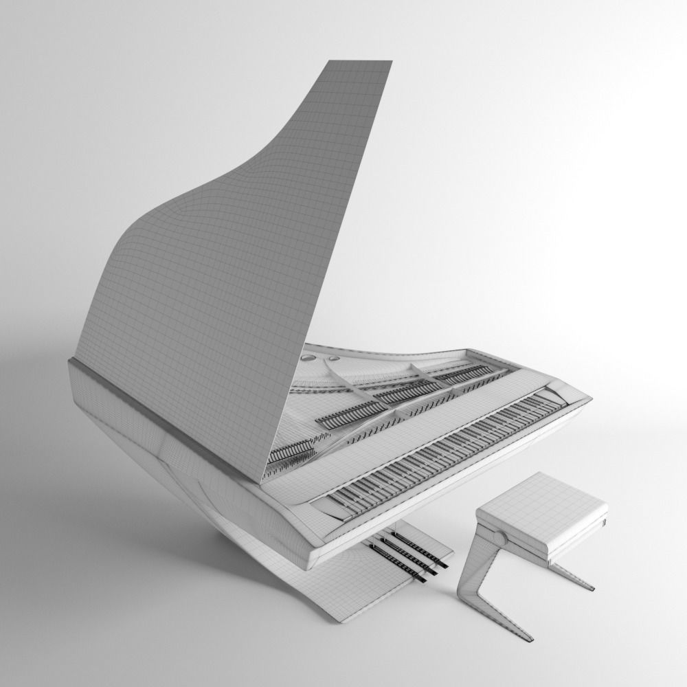 Peugeot piano 3D model_6
