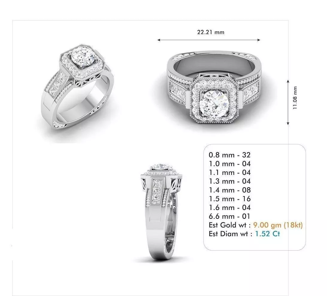 3dm file mens diamond engagement ring 3D model_0
