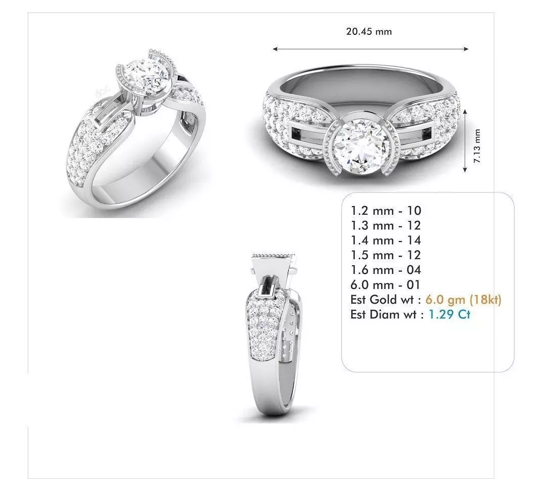3dm file engagement ring with diamonds 3D model_0