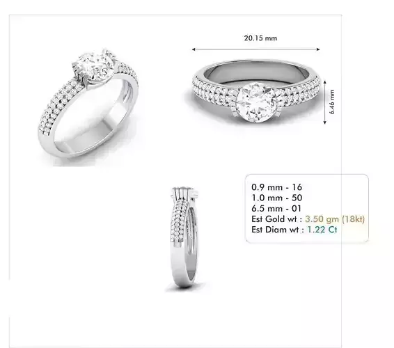 3dm file diamond engagement ring with measurements