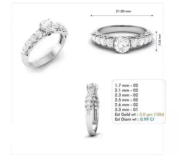 3dm file diamond engagement ring gold