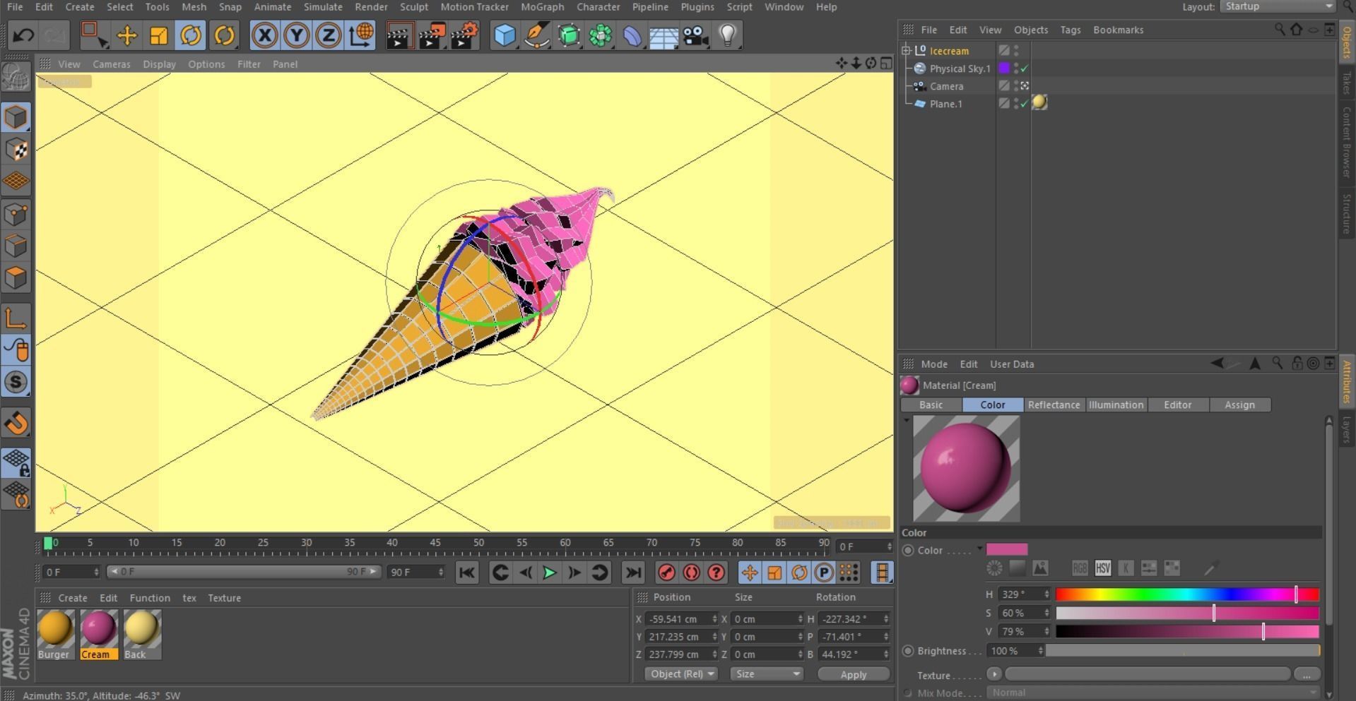 Cartoon Low Poly Ice Cream Low-poly 3D model_9